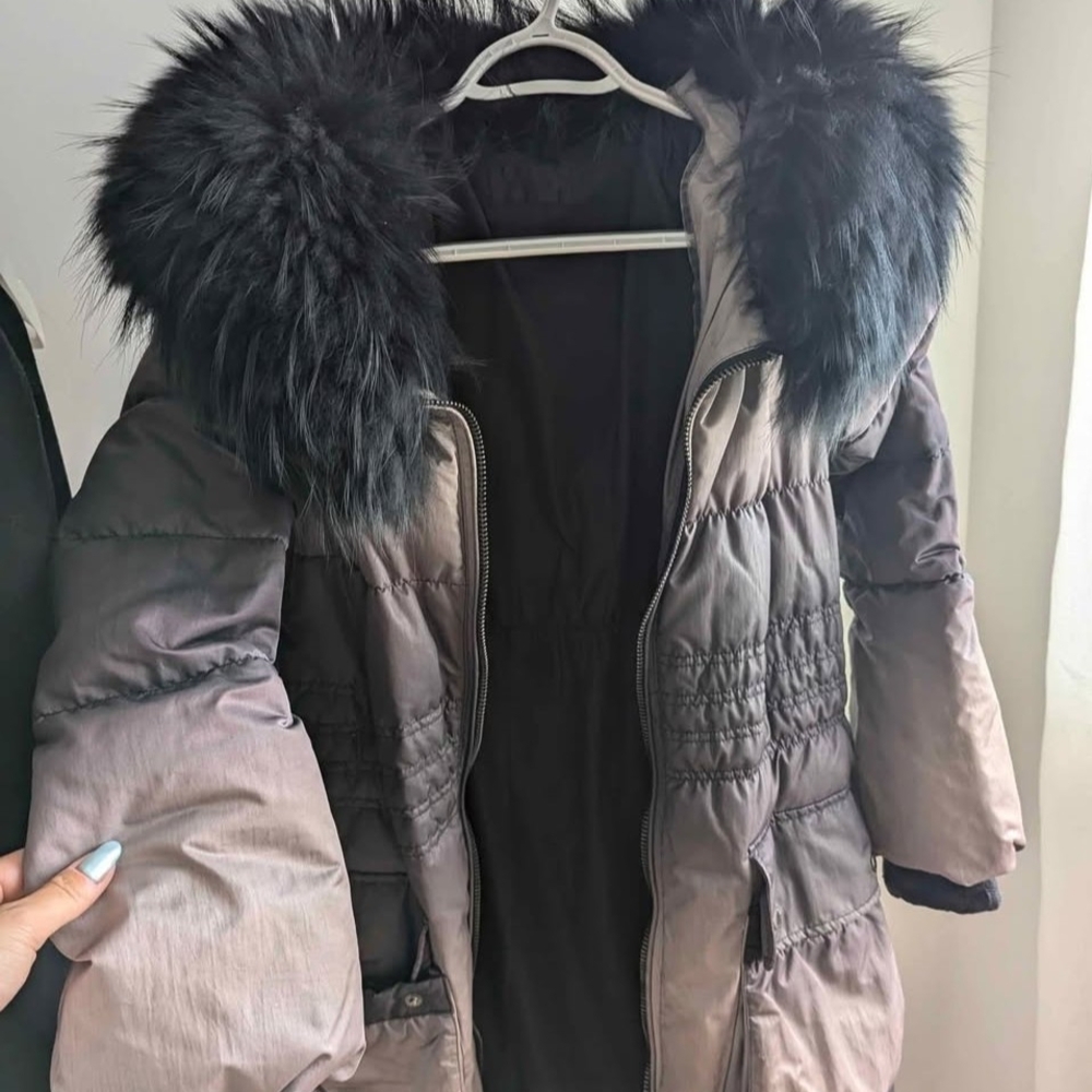 Rudsak Women's Black Real Fur-Trimmed Puffer Coat